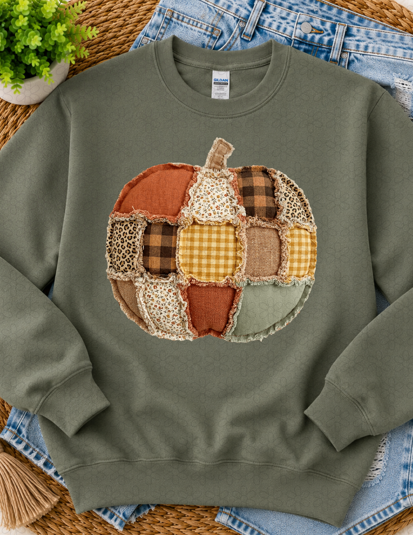 Quilted Pumpkin Completed Tee