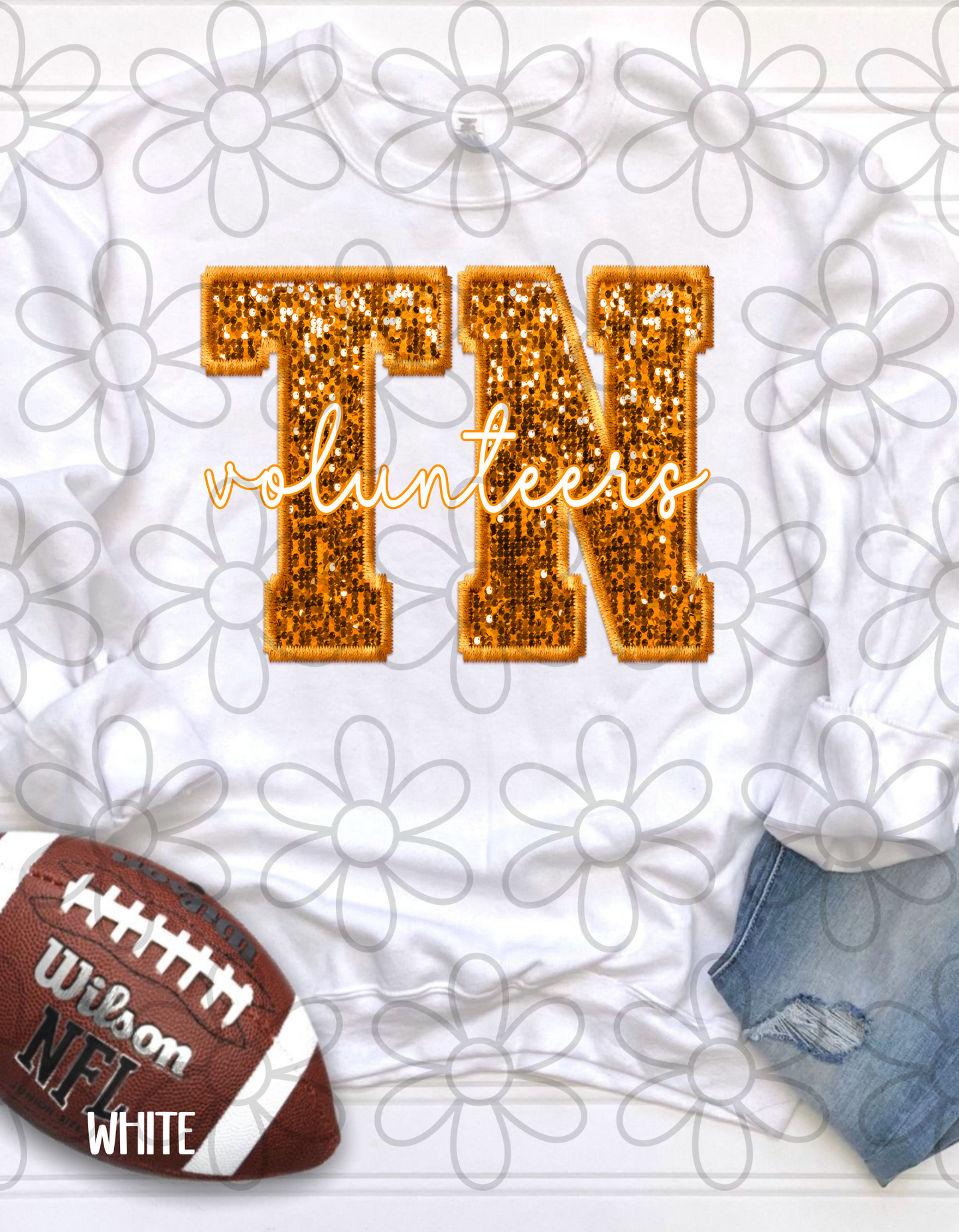 Football Team Sequins (Multiple Options) Kids Completed Tee