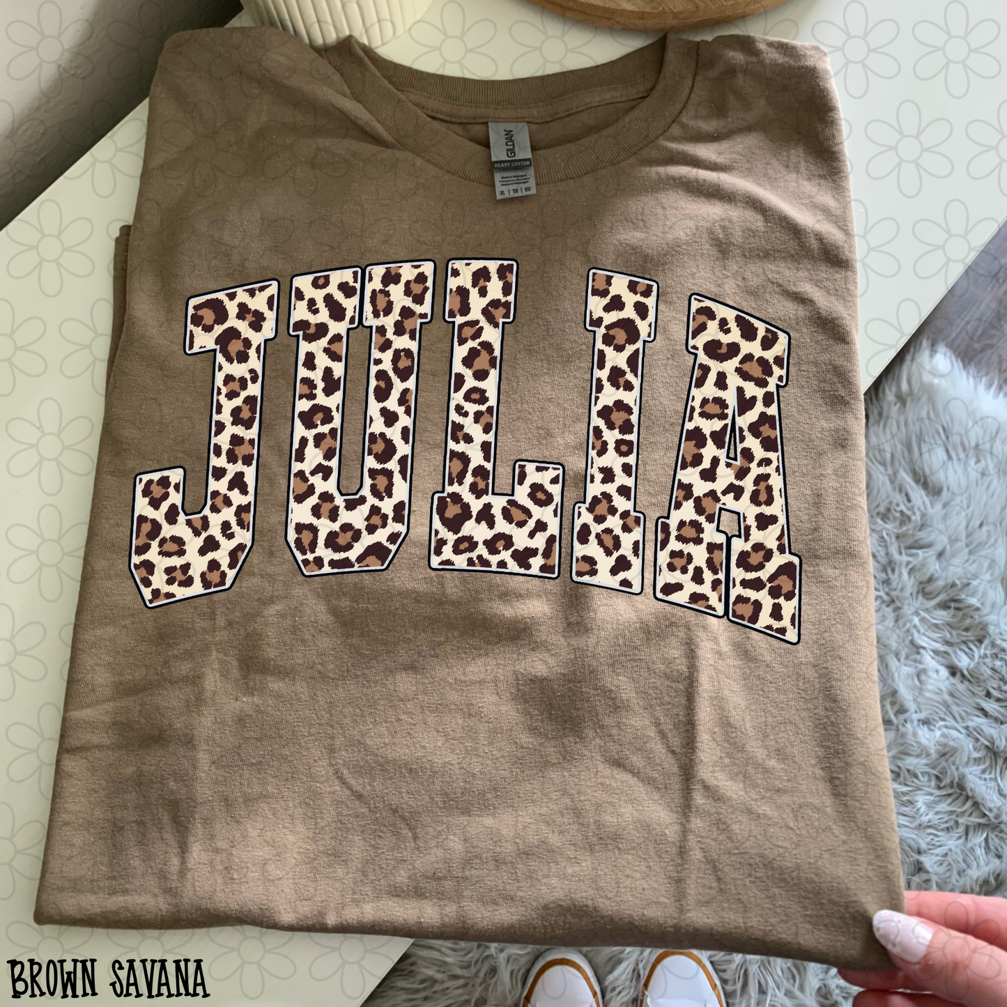 Leopard Varsity Custom Name DTF Transfer