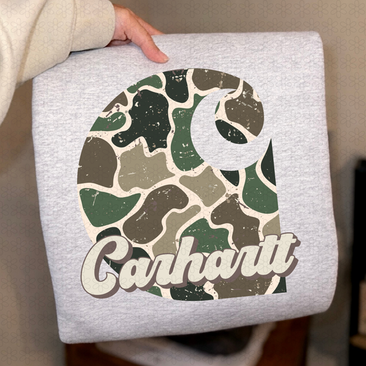 Distressed Camo Carhartt DTF Transfer