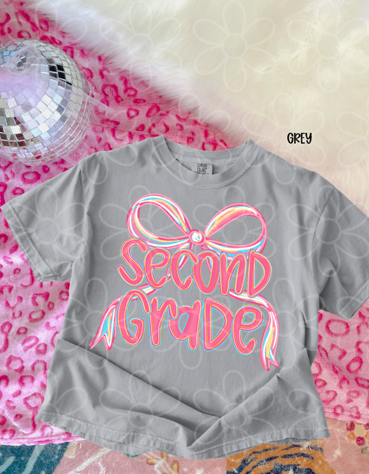 Pink School Grades Bow (Multiple Options) DTF Transfer