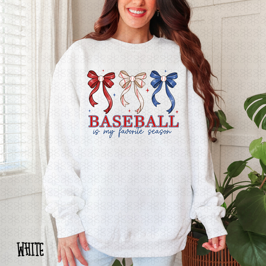 Coquette Bows Baseball Is My Favorite Season DTF Transfer
