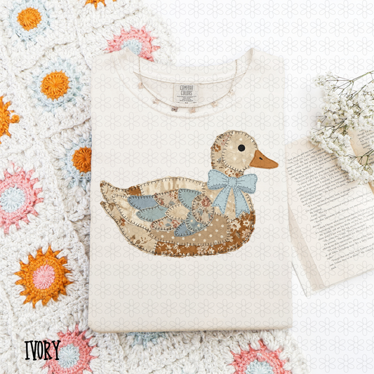 Brown Blue Quilted Duck DTF Transfer