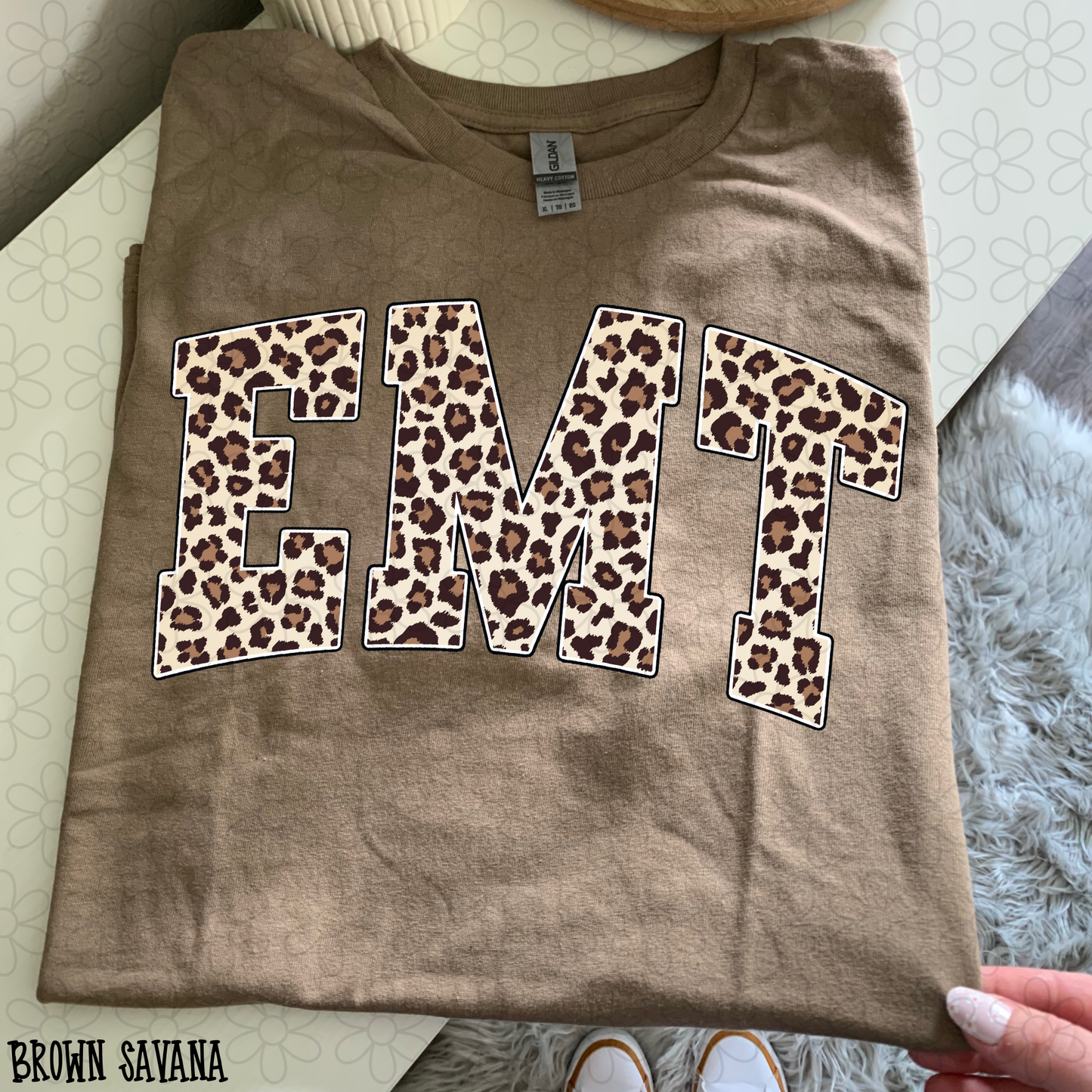 Leopard Varsity Custom Name Kids Completed Tee