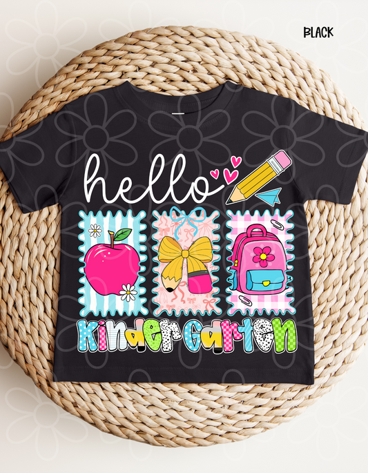 Preppy Pink & Blue Hello Grades (Multiple Options) DTF Transfer