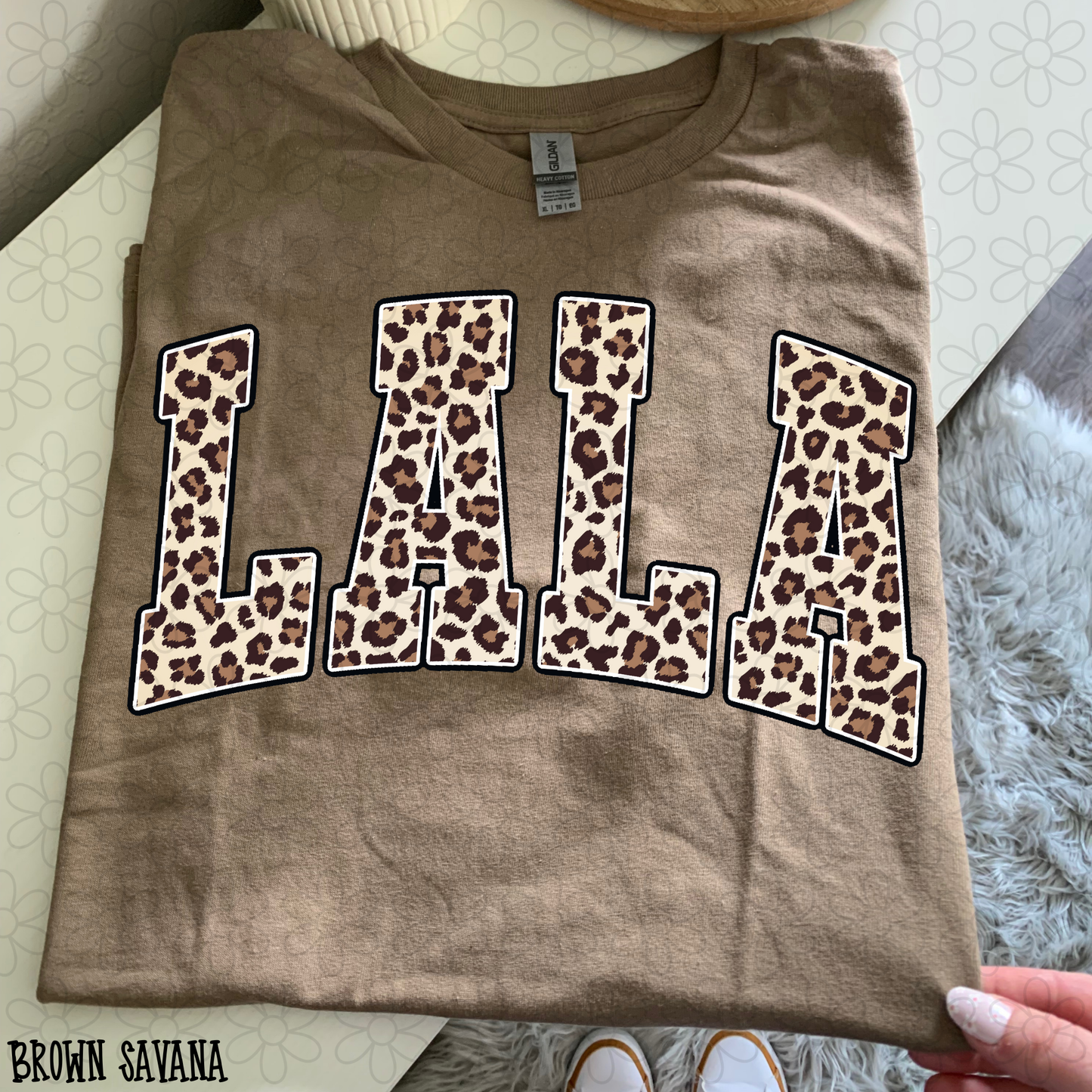 Leopard Varsity Custom Name Kids Completed Tee