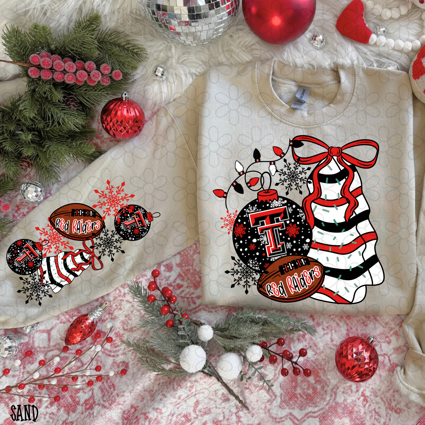 Christmas Tree Cake Football Teams (Multiple Options) DTF Transfer