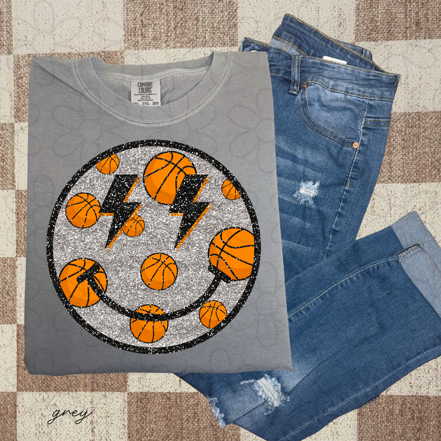 Glitter Sports Smiley (Multiple Options) DTF Transfer