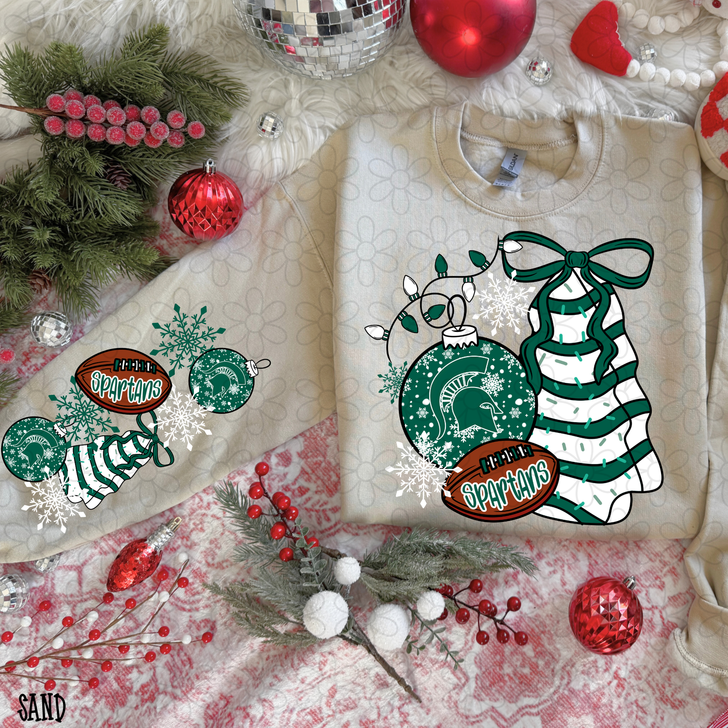 Christmas Tree Cake Football Teams (Multiple Options) DTF Transfer