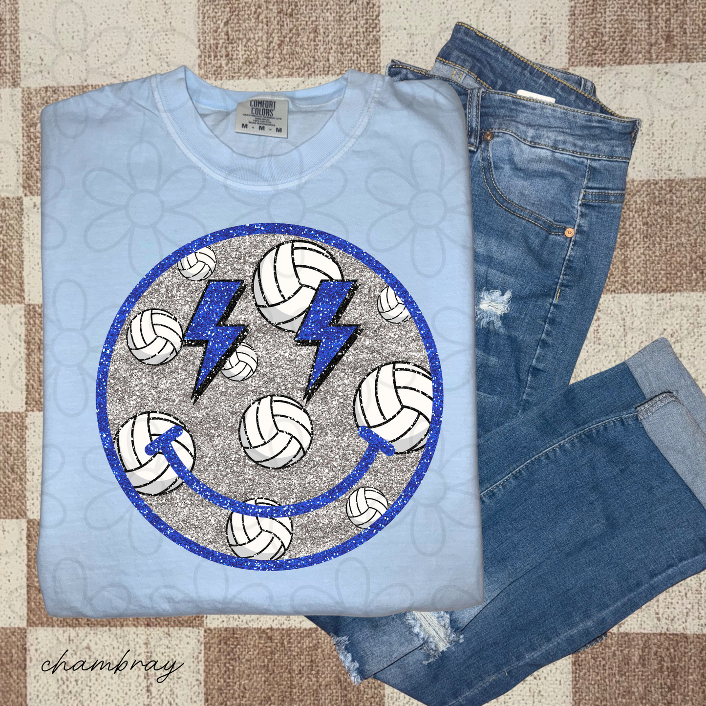 Glitter Sports Smiley (Multiple Options) Kids Completed Tee