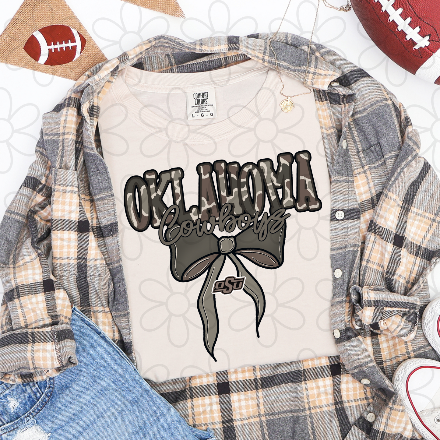 Camo Sports Teams Bow (Multiple Options) Completed Tee