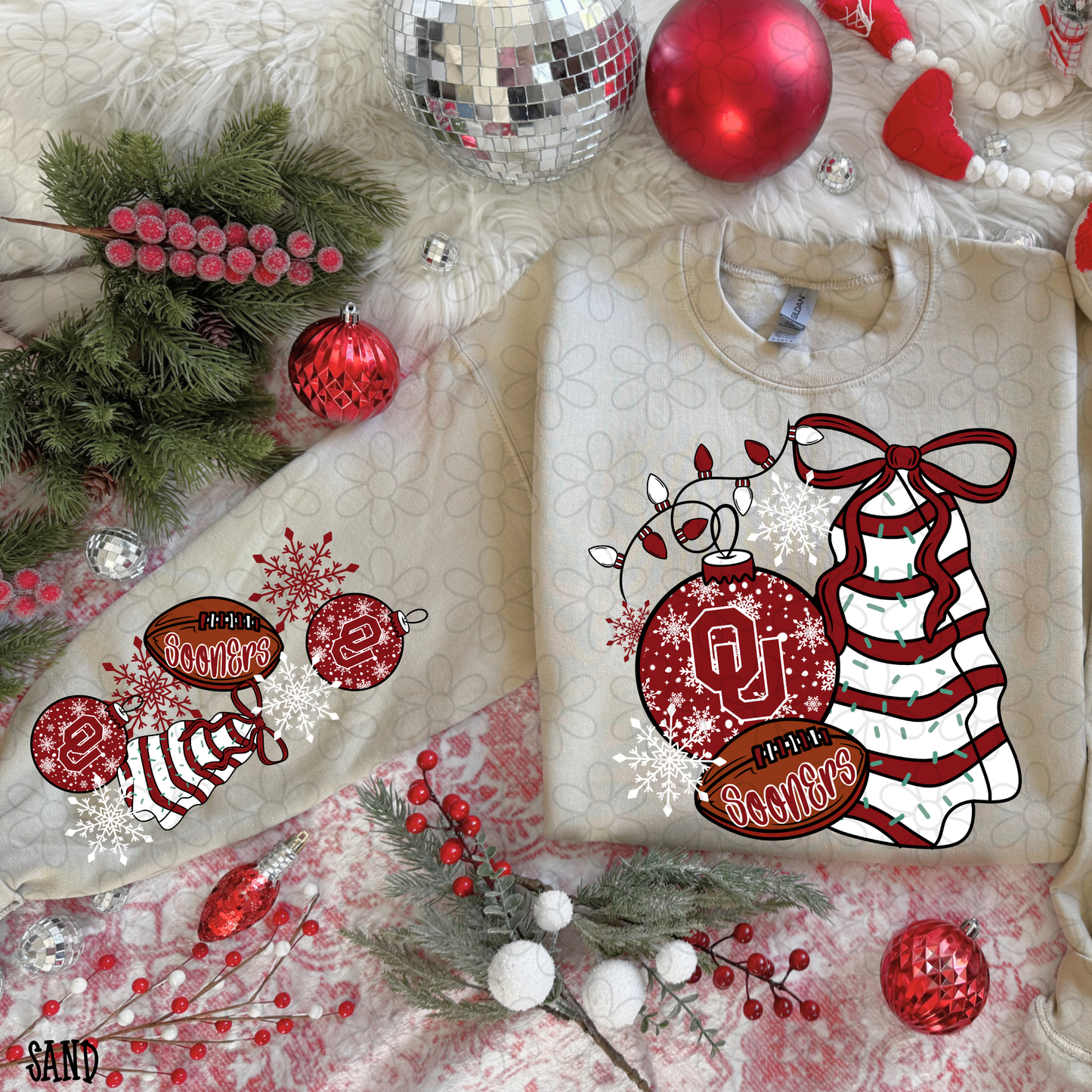 Christmas Tree Cake Football Teams (Multiple Options) Completed Tee