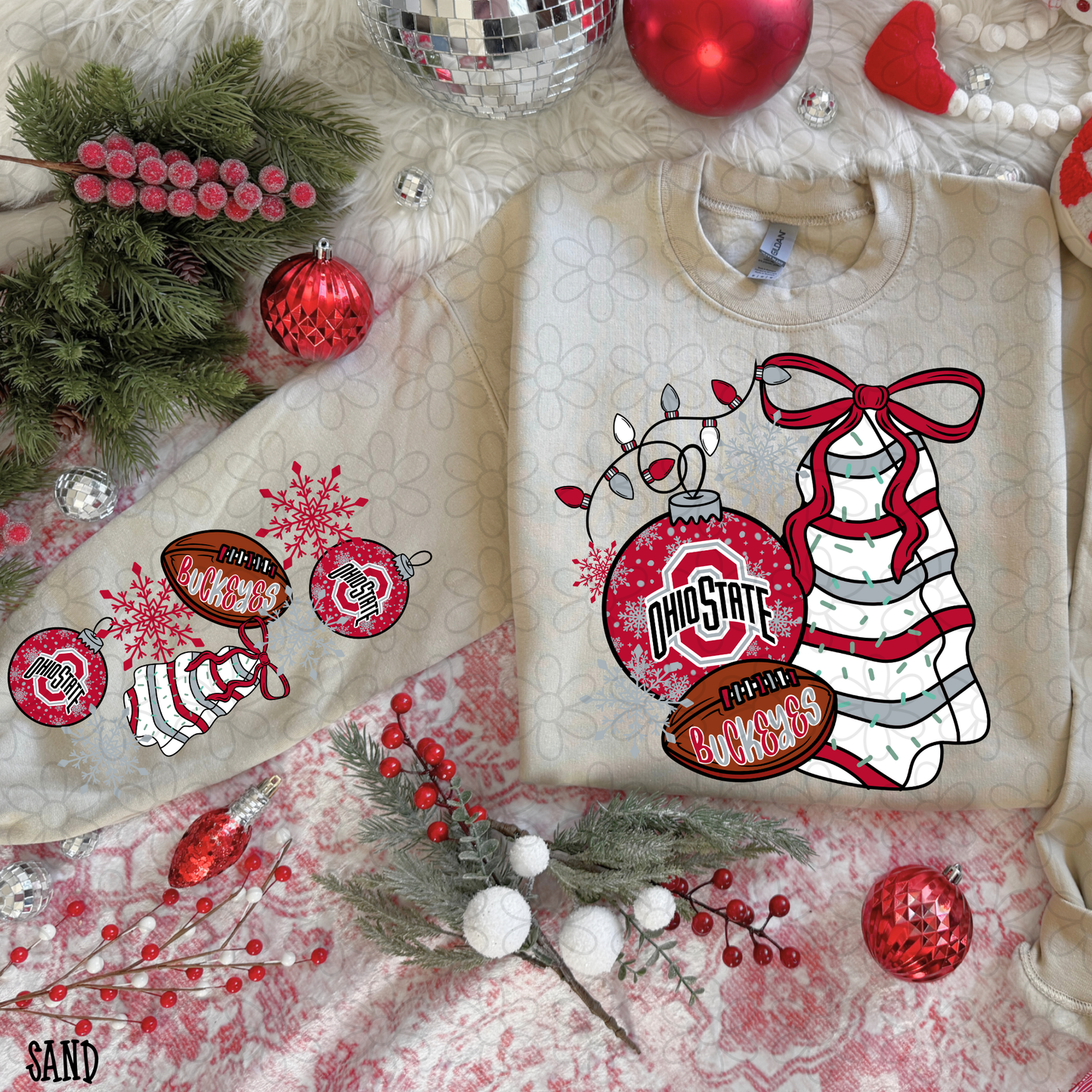 Christmas Tree Cake Football Teams (Multiple Options) DTF Transfer