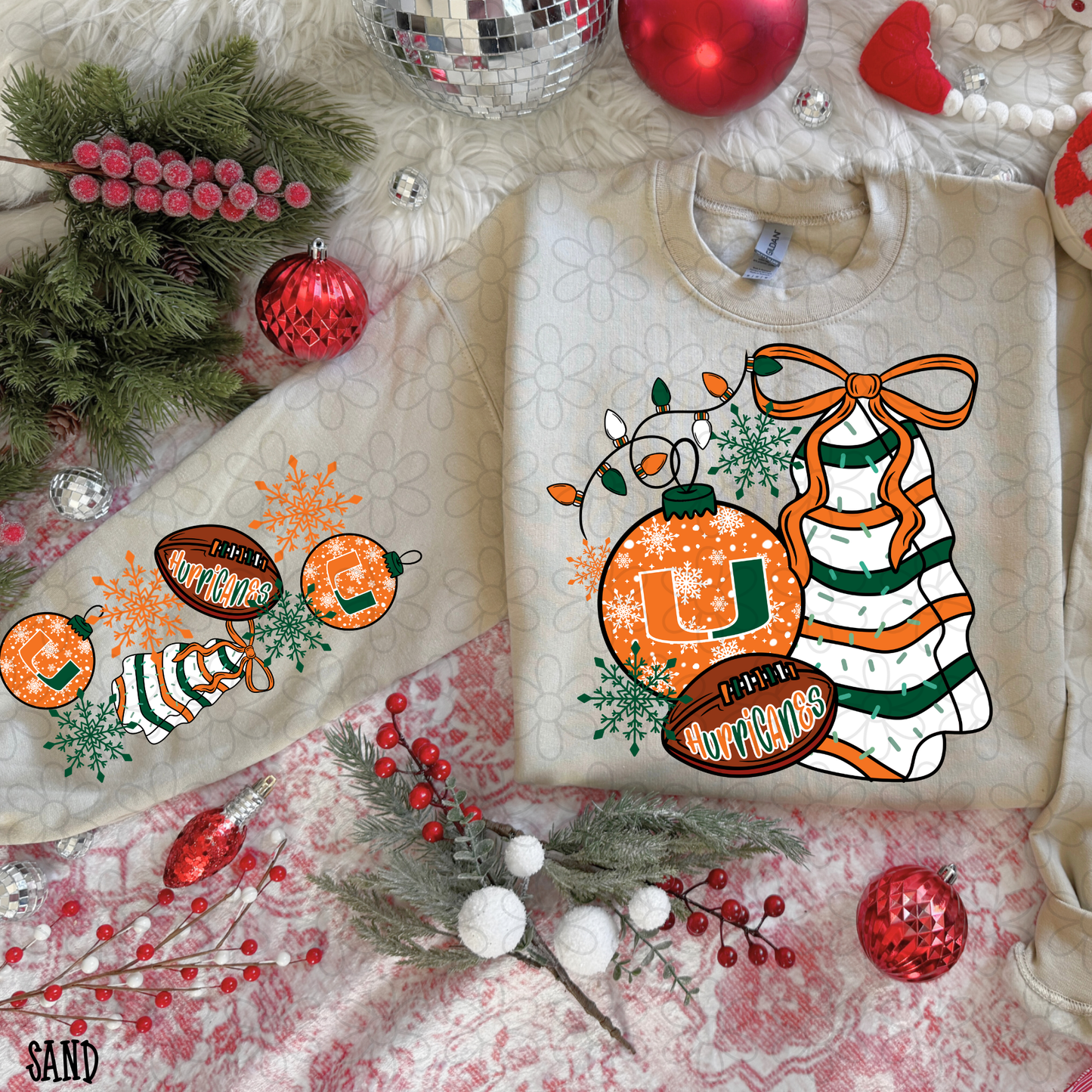 Christmas Tree Cake Football Teams (Multiple Options) DTF Transfer