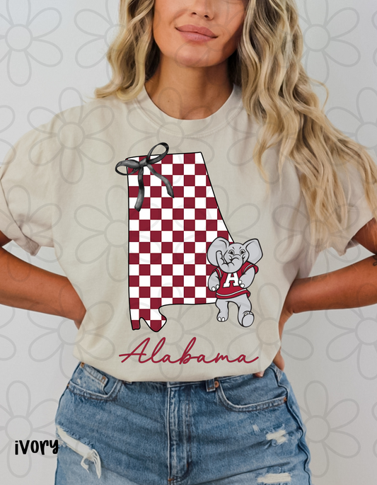 Checkered Team States (Multiple Options) Completed Tee