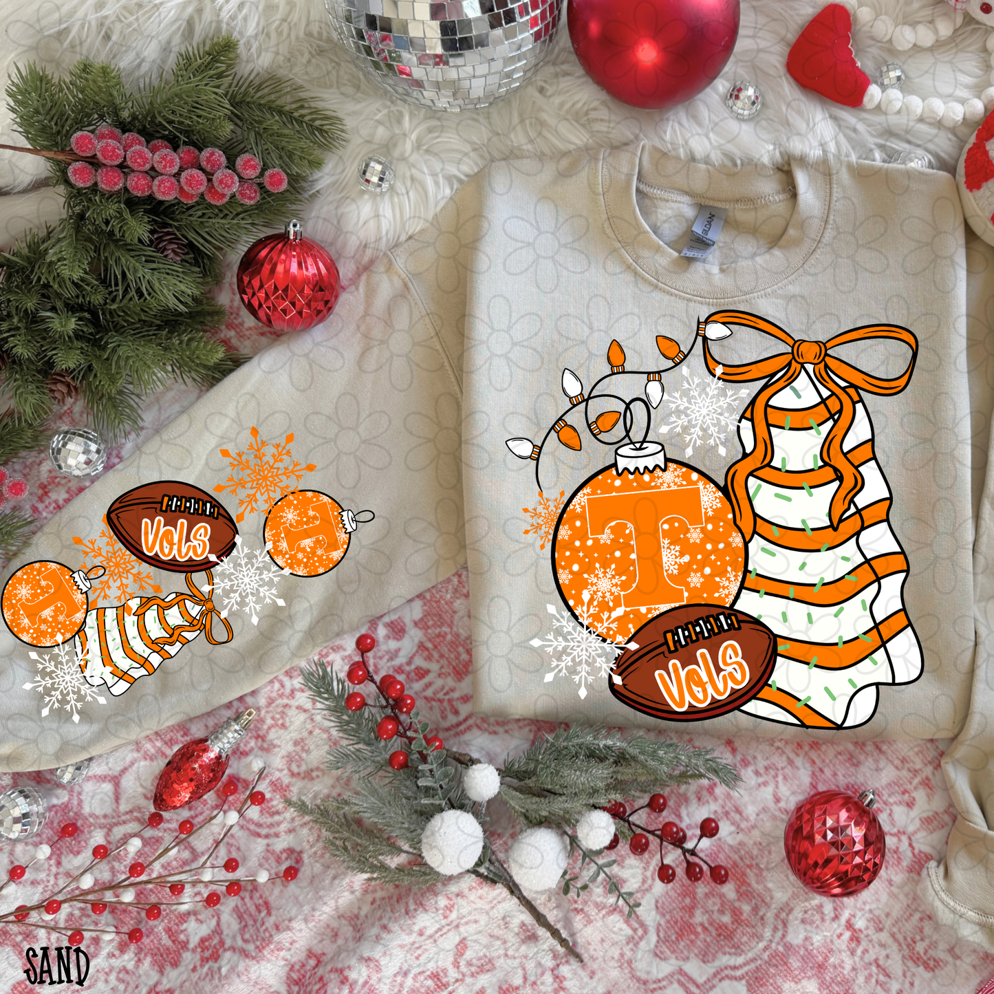 Christmas Tree Cake Football Teams (Multiple Options) DTF Transfer