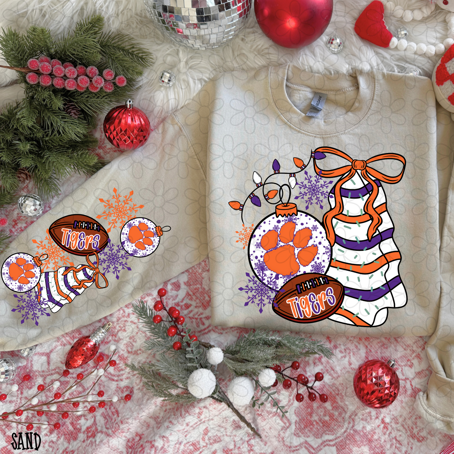 Christmas Tree Cake Football Teams (Multiple Options) Completed Tee