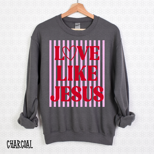 Pink Stripe Love Like Jesus DTF Transfer