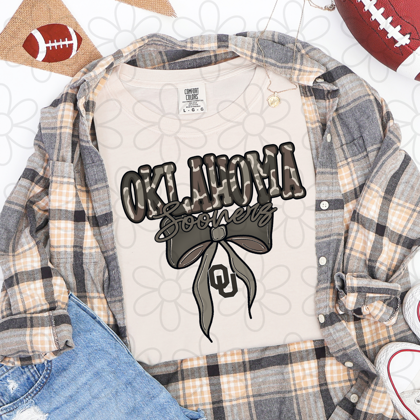 Camo Sports Teams Bow (Multiple Options) Completed Tee