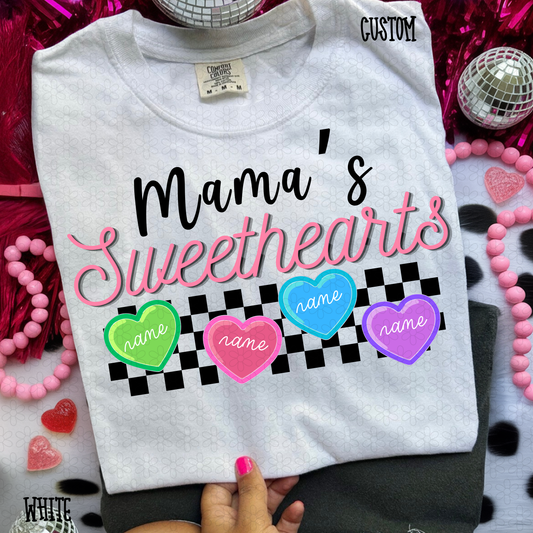 Checkered Custom Names Sweethearts DTF Transfer