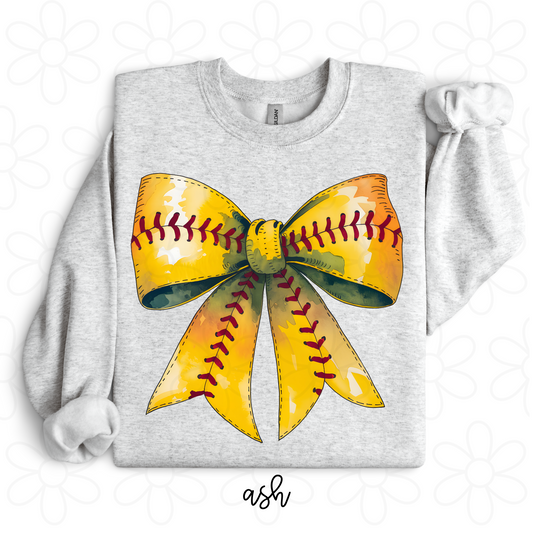 Softball Bow Kids Completed Tee