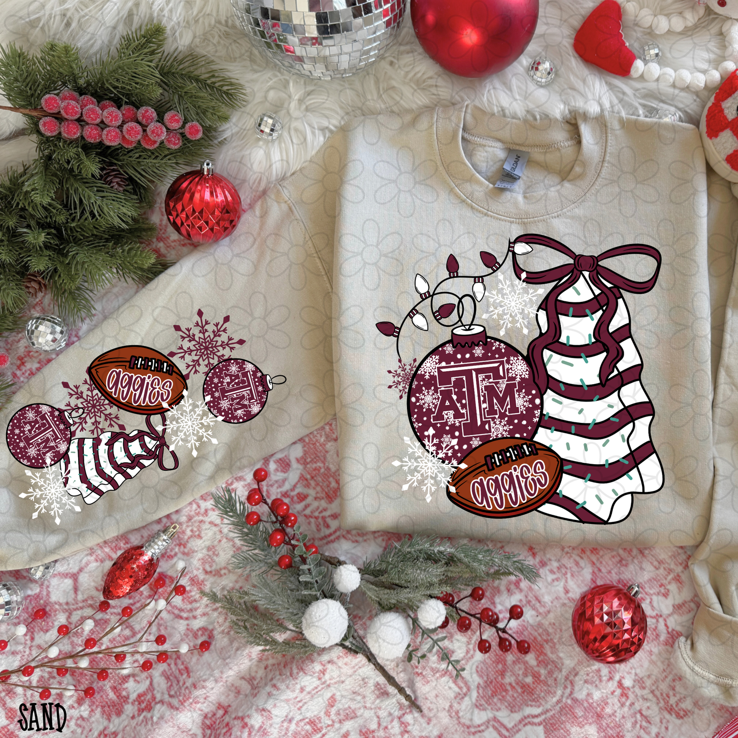 Christmas Tree Cake Football Teams (Multiple Options) DTF Transfer