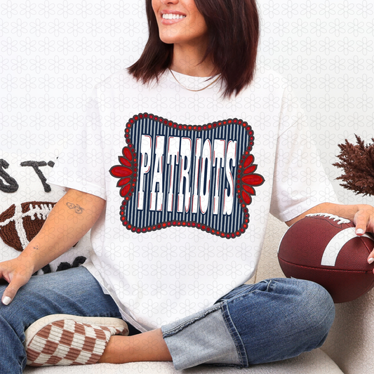 Beaded Frame Patriots Completed Tee