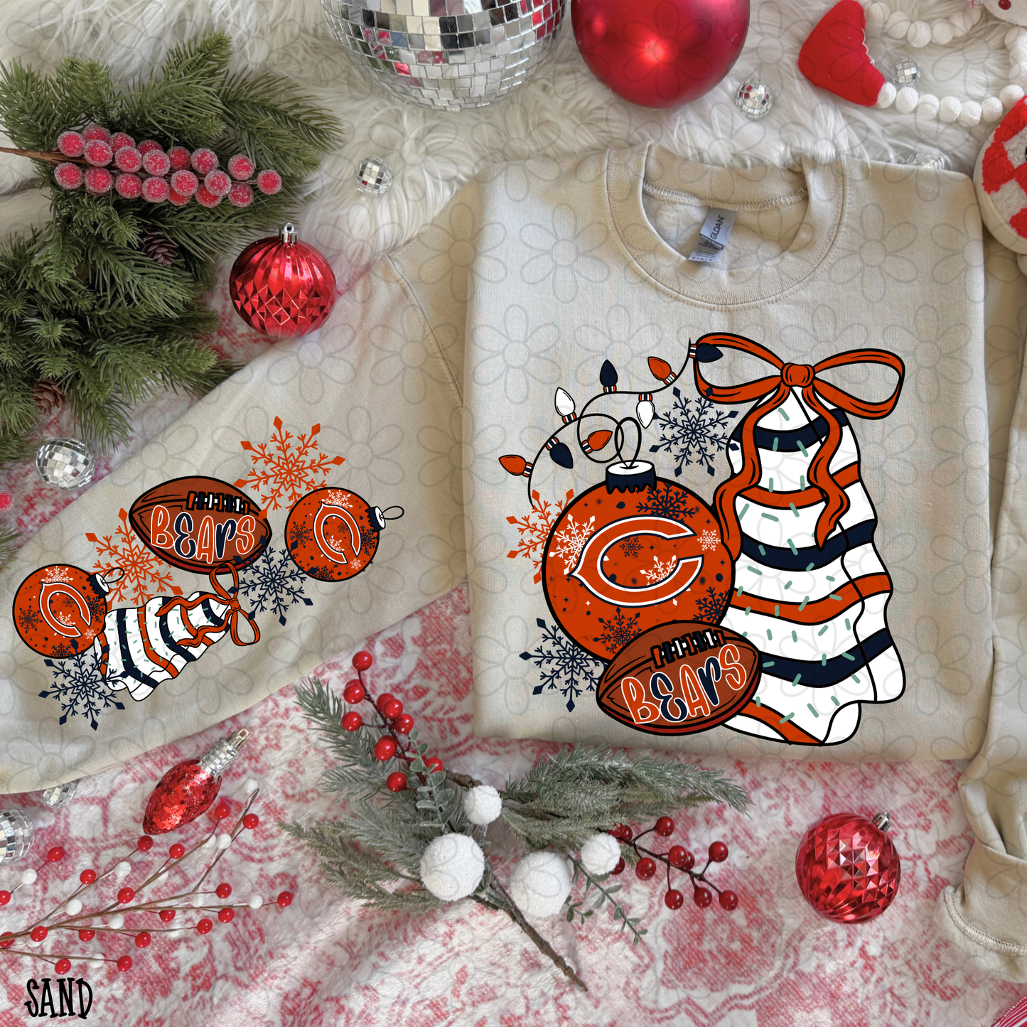 Christmas Tree Cake Football Teams (Multiple Options) Completed Tee