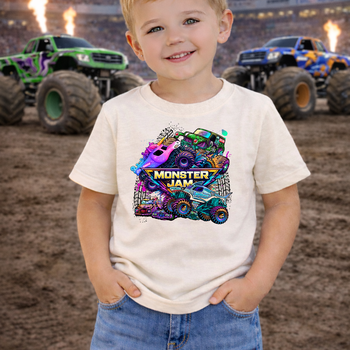 Colorful Monster Jam (Multiple Options) DTF Transfer