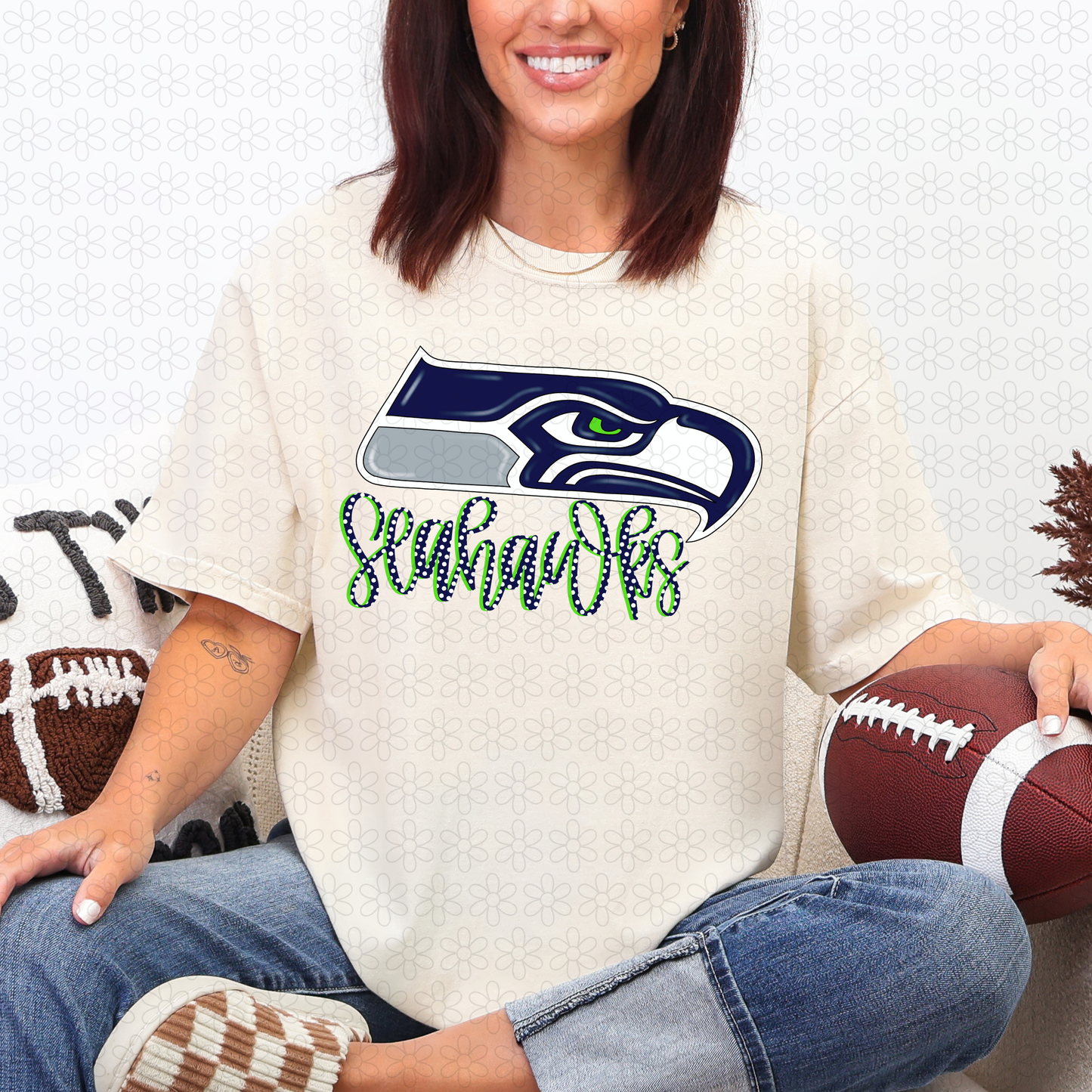 Polka Dot Seahawks Completed Tee