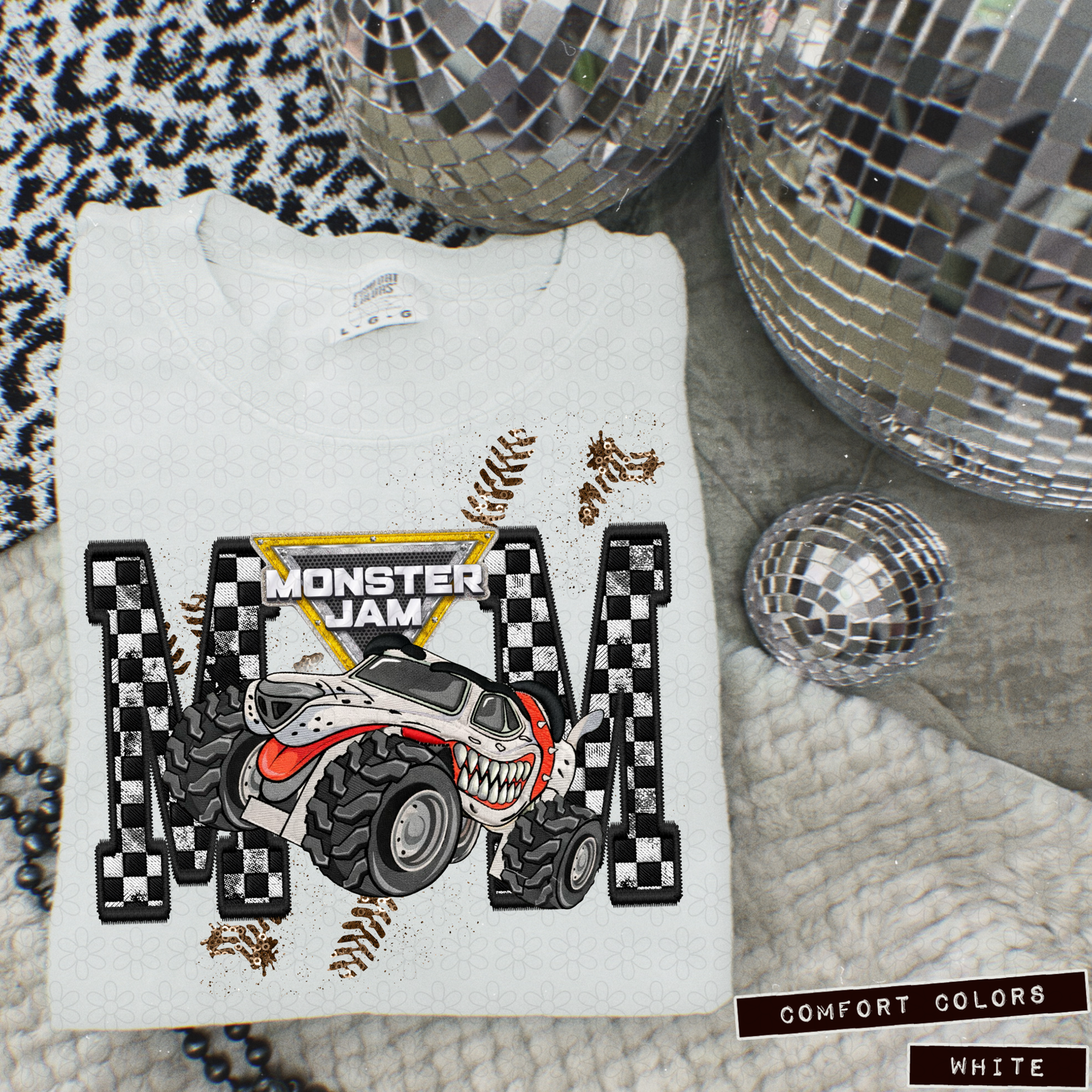 Monster Jam Mom Checkered (Multiple Options) DTF Transfer