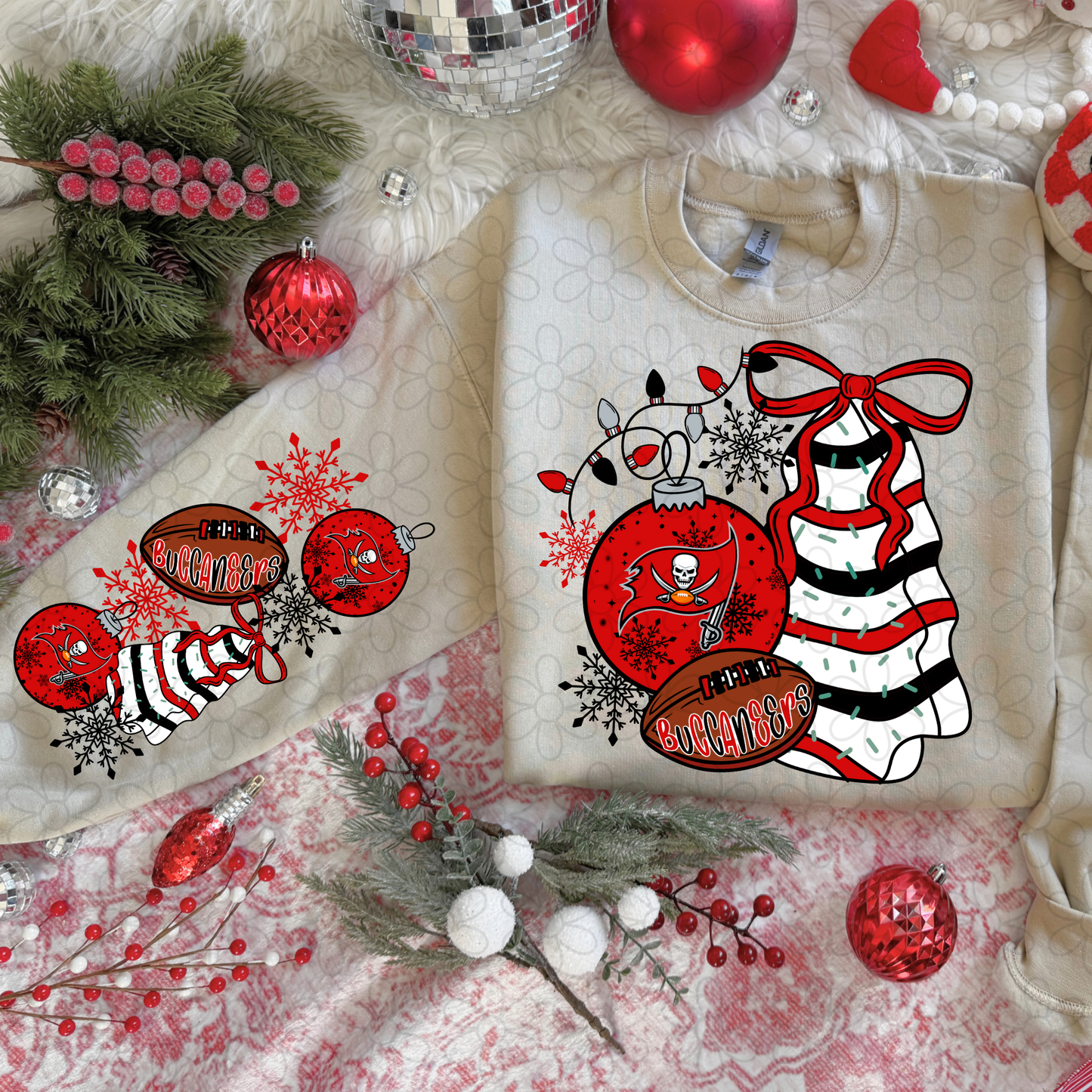 Christmas Tree Cake Football Teams (Multiple Options) DTF Transfer