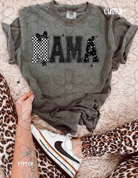 Black Patterns Custom Name Kids Completed Tee