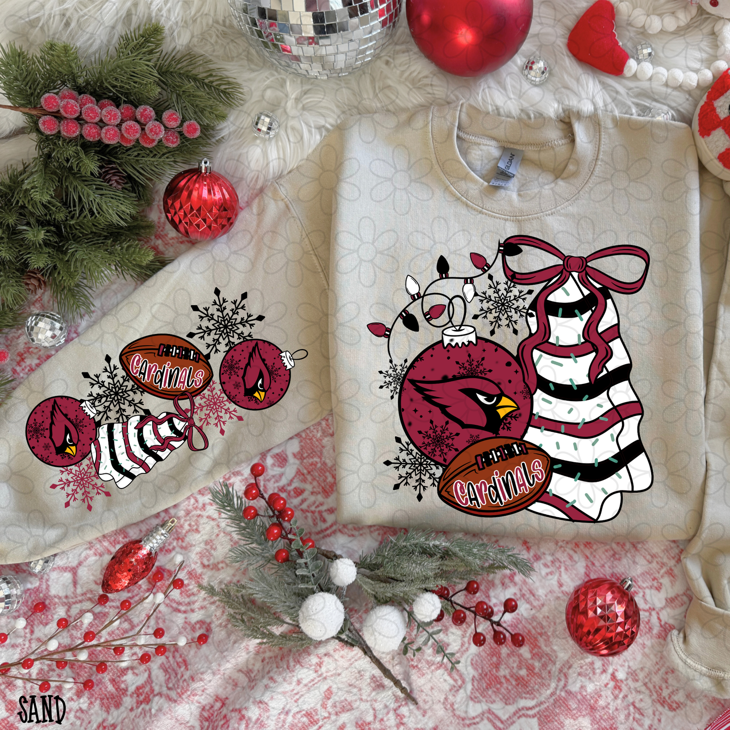 Christmas Tree Cake Football Teams (Multiple Options) DTF Transfer