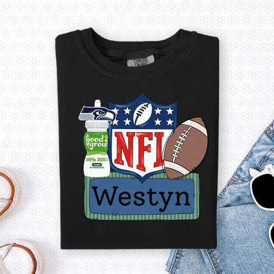 Custom Name Juice Seahawks Completed Tee