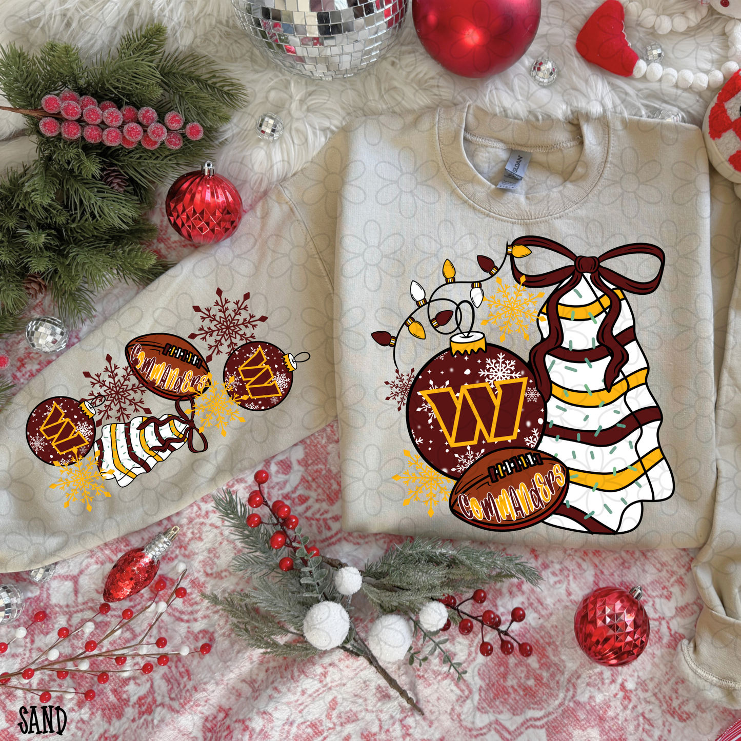 Christmas Tree Cake Football Teams (Multiple Options) DTF Transfer