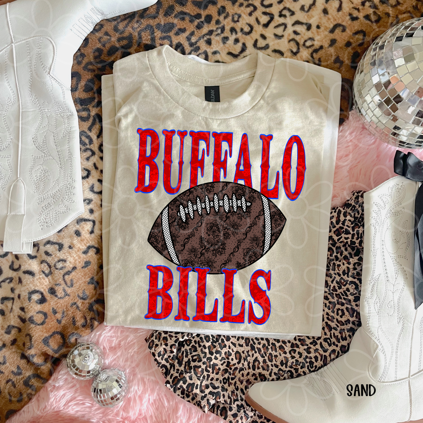 Lace Football Teams (Multiple Options) Kids Completed Tee