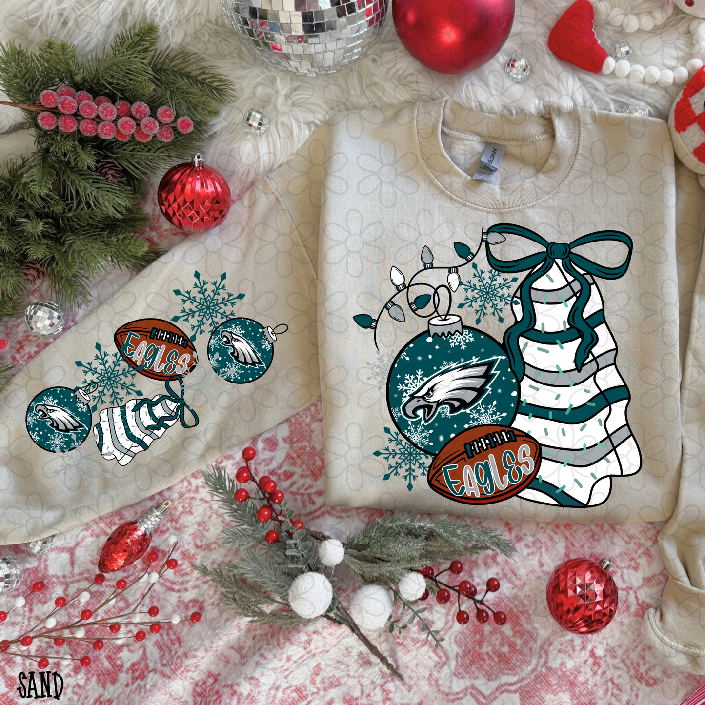 Christmas Tree Cake Football Teams (Multiple Options) DTF Transfer