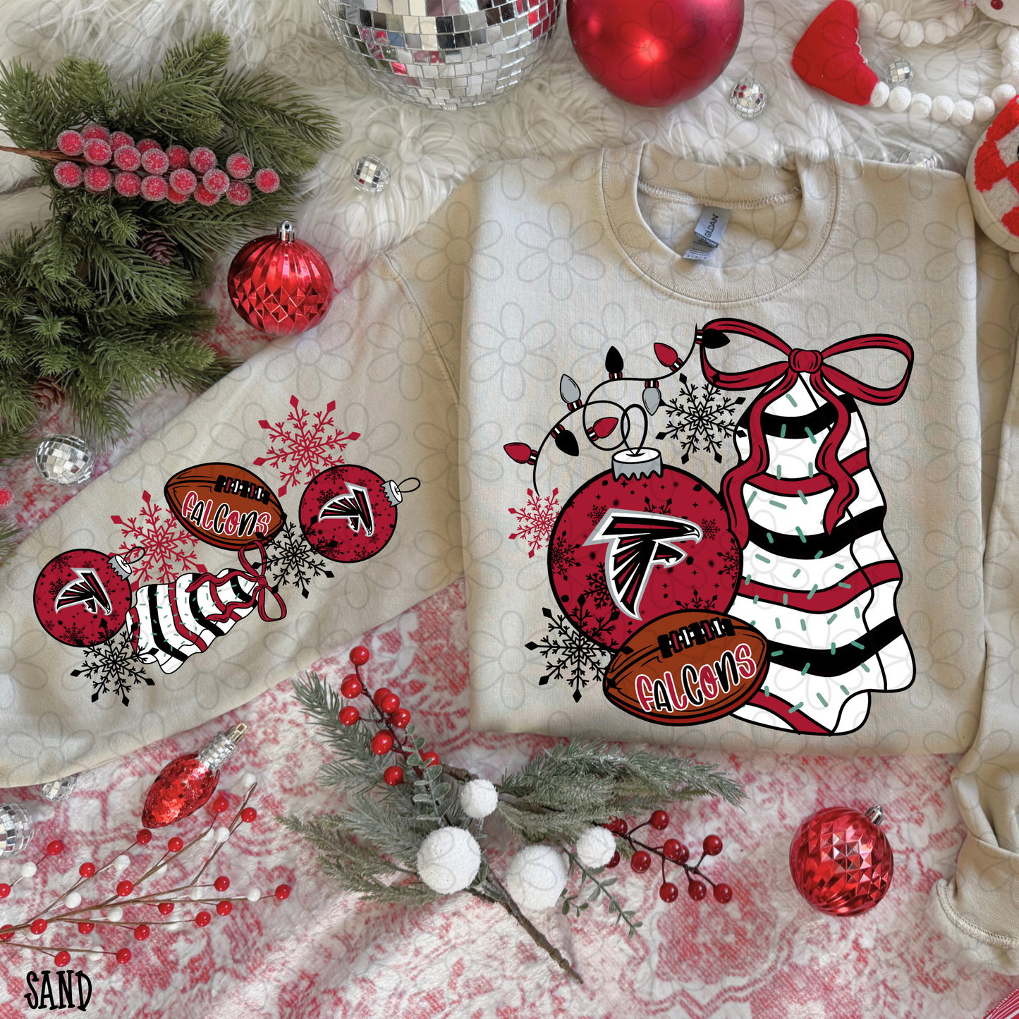 Christmas Tree Cake Football Teams (Multiple Options) Completed Tee