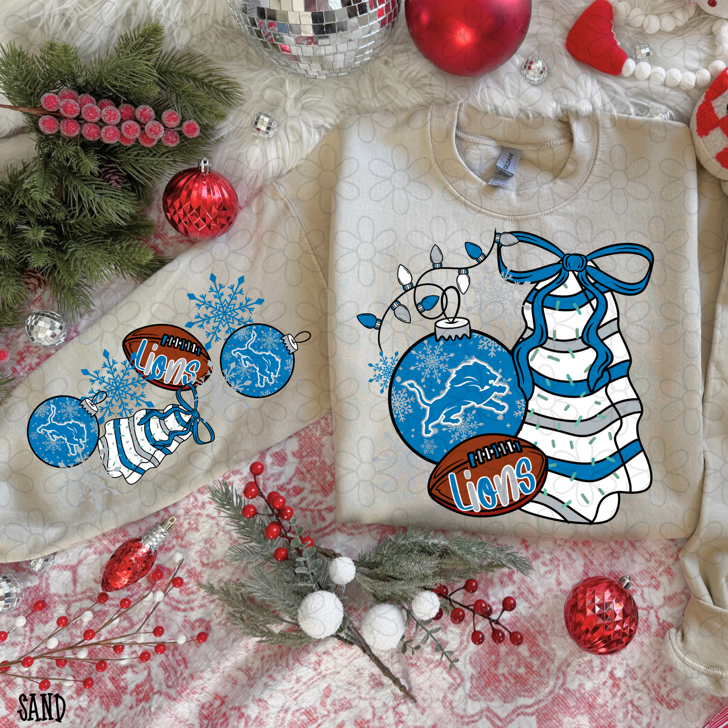 Christmas Tree Cake Football Teams (Multiple Options) Completed Tee