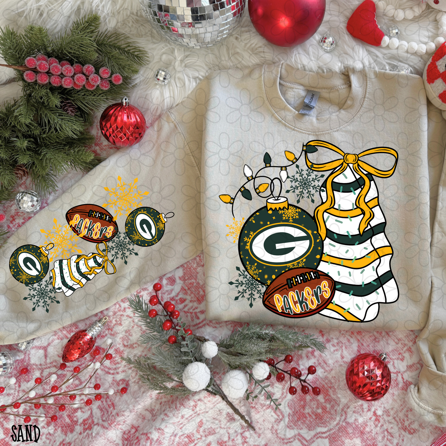 Christmas Tree Cake Football Teams (Multiple Options) DTF Transfer