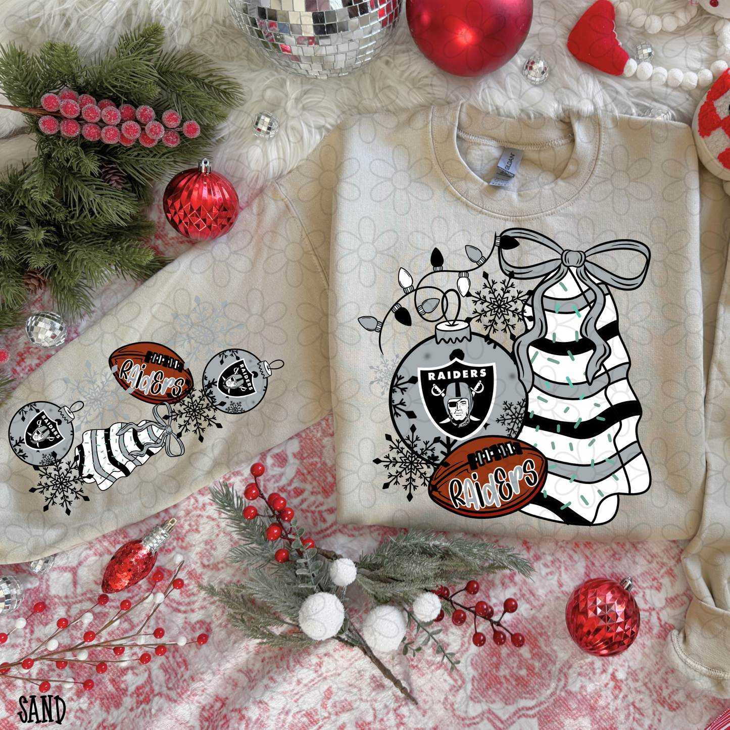 Christmas Tree Cake Football Teams (Multiple Options) DTF Transfer