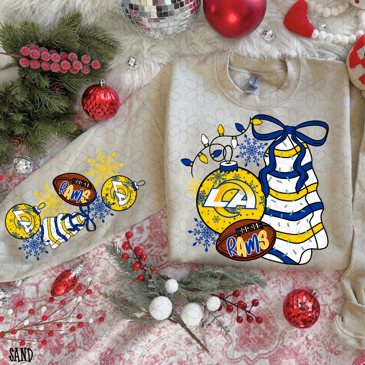 Christmas Tree Cake Football Teams (Multiple Options) DTF Transfer