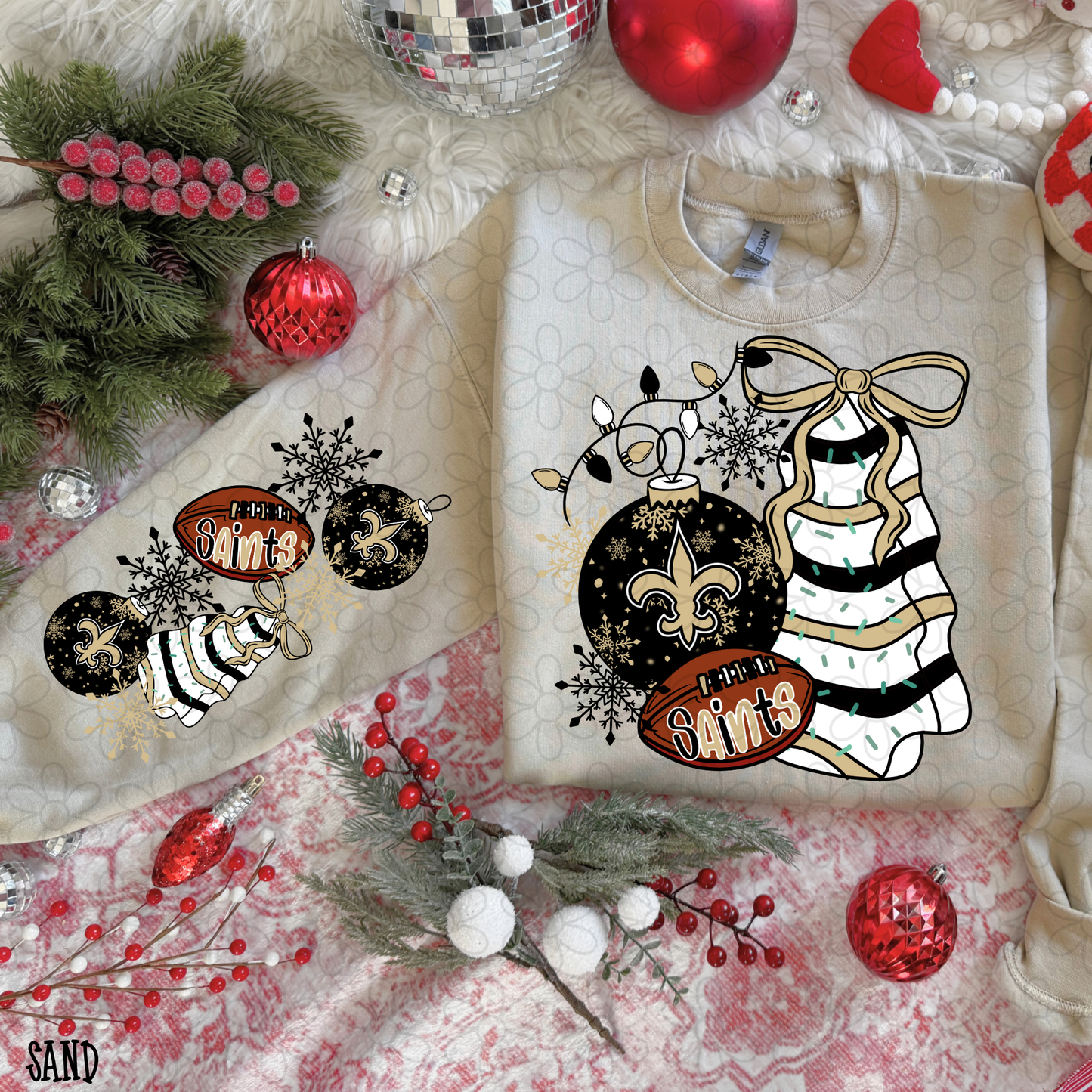 Christmas Tree Cake Football Teams (Multiple Options) Completed Tee