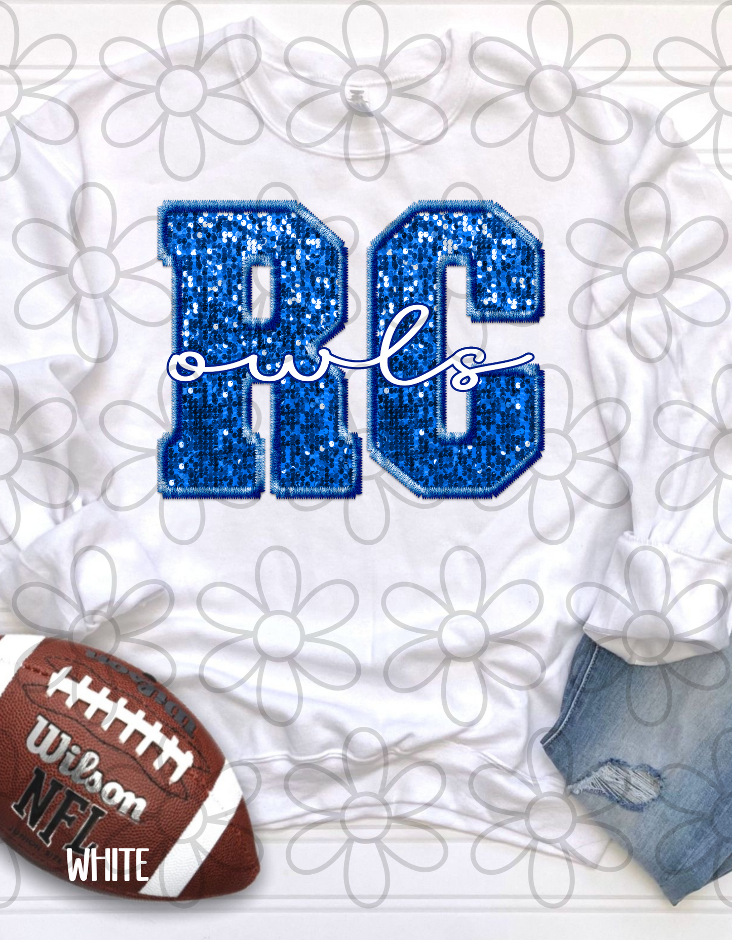 Football Team Sequins (Multiple Options) Kids Completed Tee