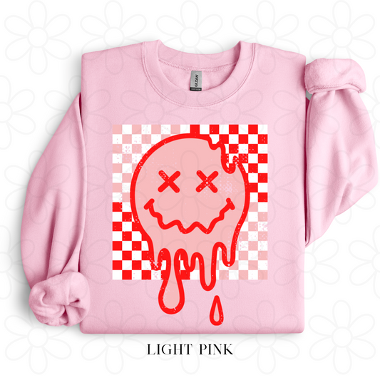 Retro Pink & Red Smiley Kids Completed Tee
