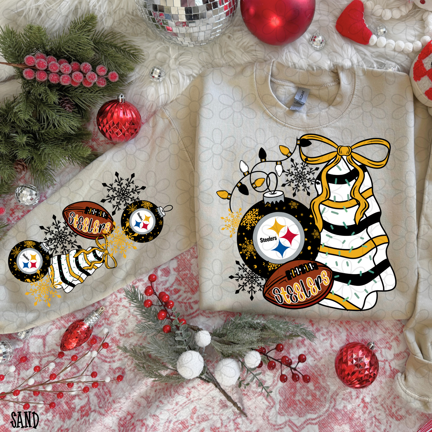 Christmas Tree Cake Football Teams (Multiple Options) DTF Transfer