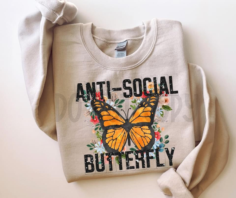‘Anti-Social Butterfly’ 🦋 DTF Transfer Only