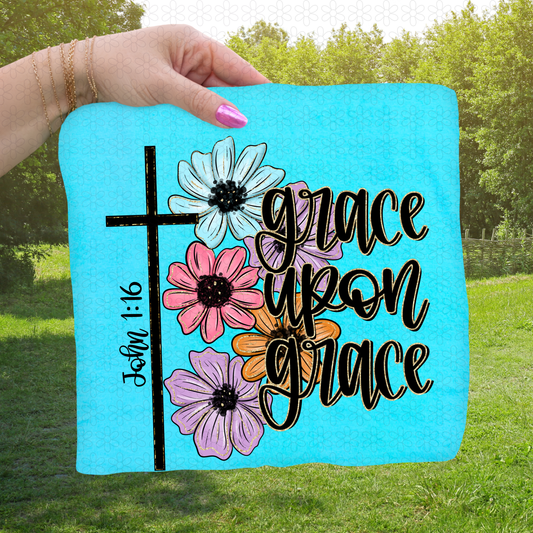 Flower Cross Gold Gliter Grace Completed Tee