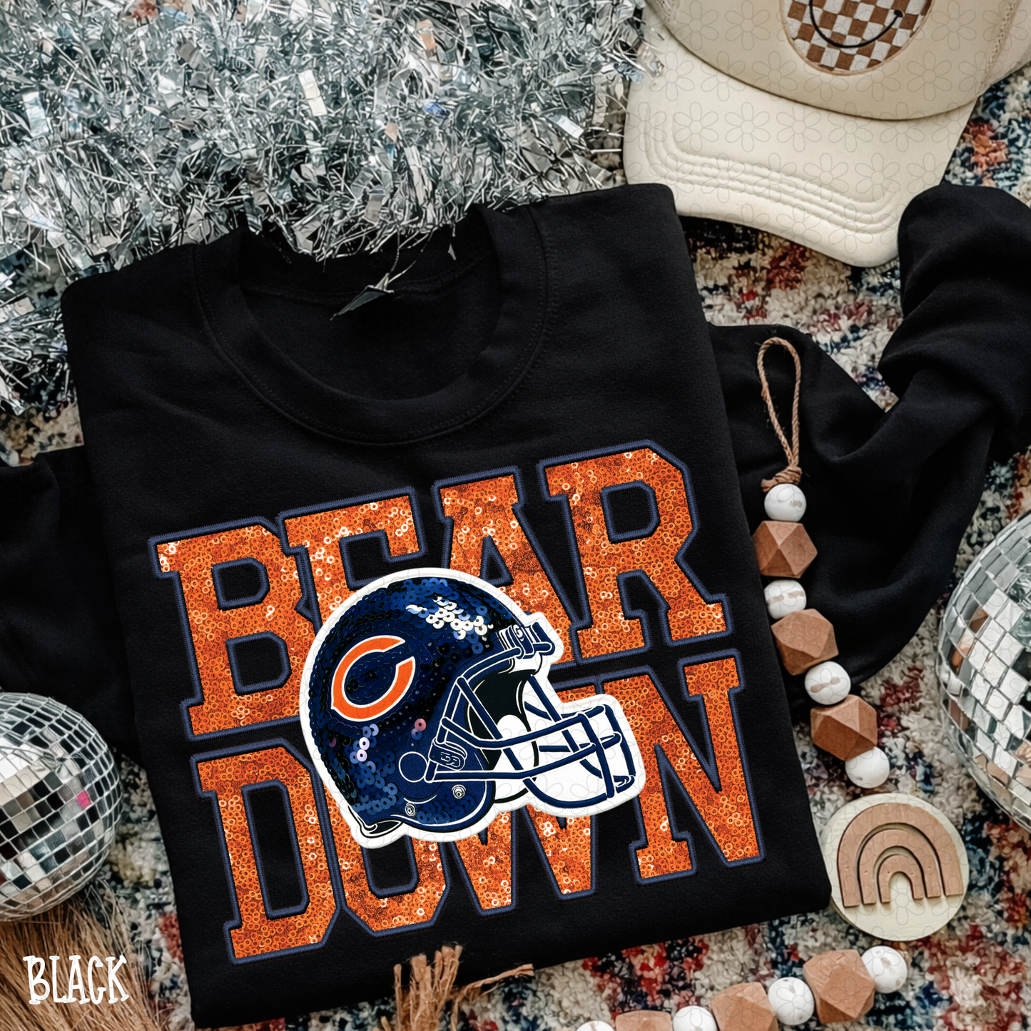 Faux Sequins Football Teams (Multiple Options) Completed Tee